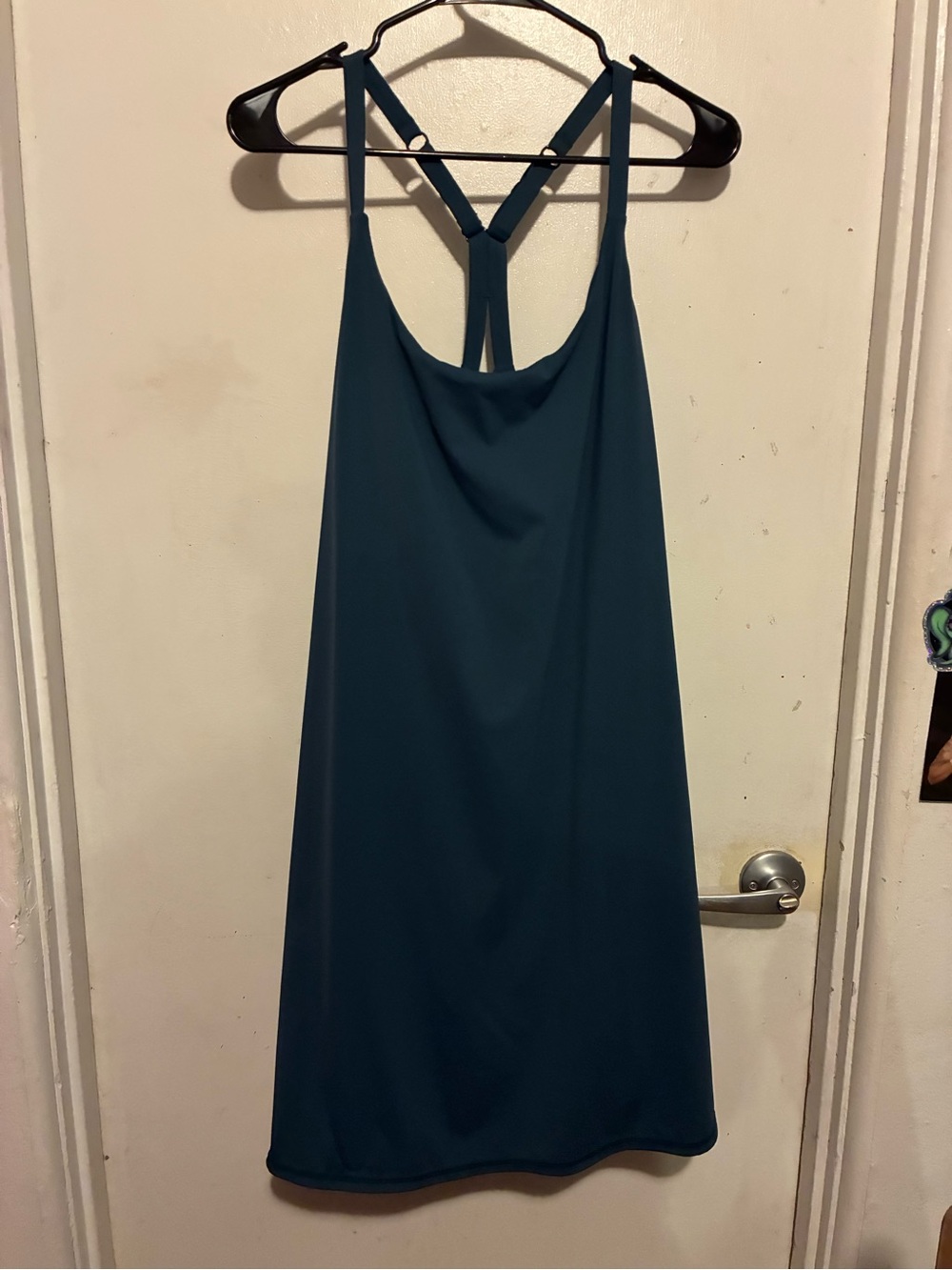 HALARA Teal Strappy Back Mini Dress